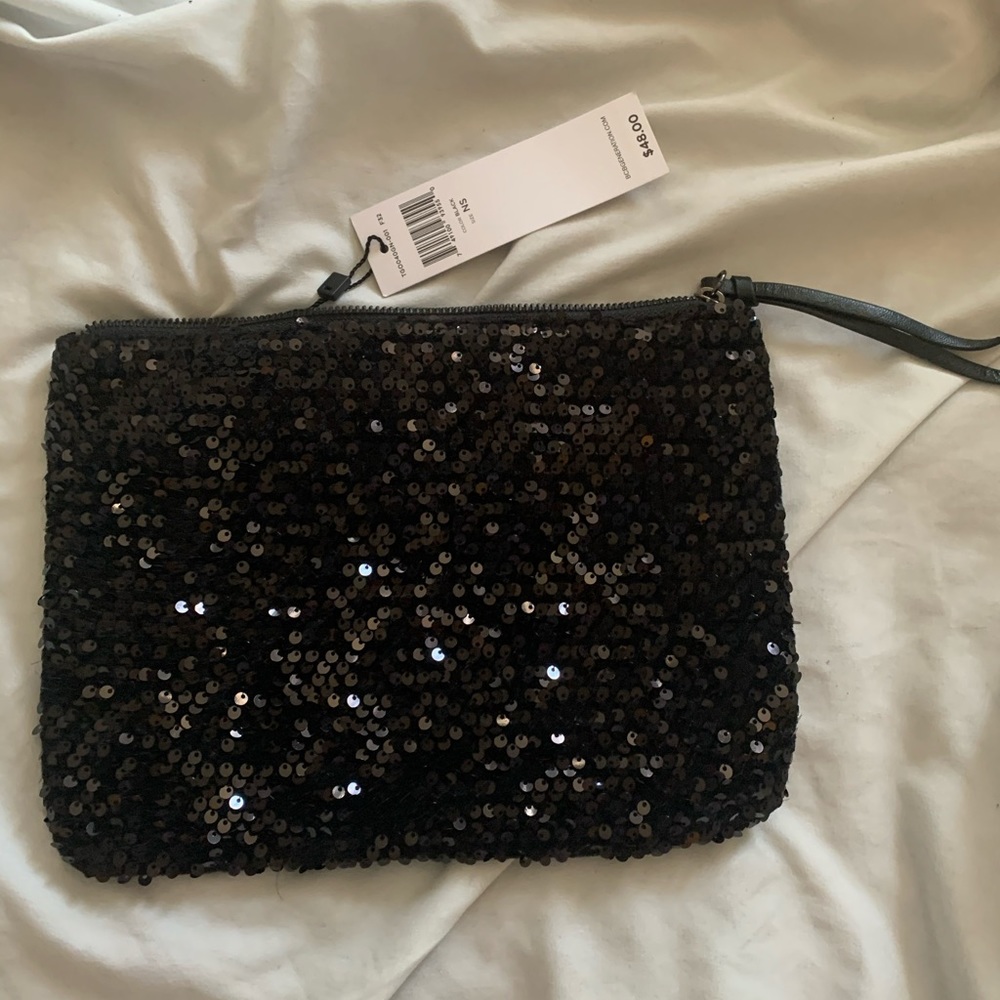 Bcbg sequin makeup bag